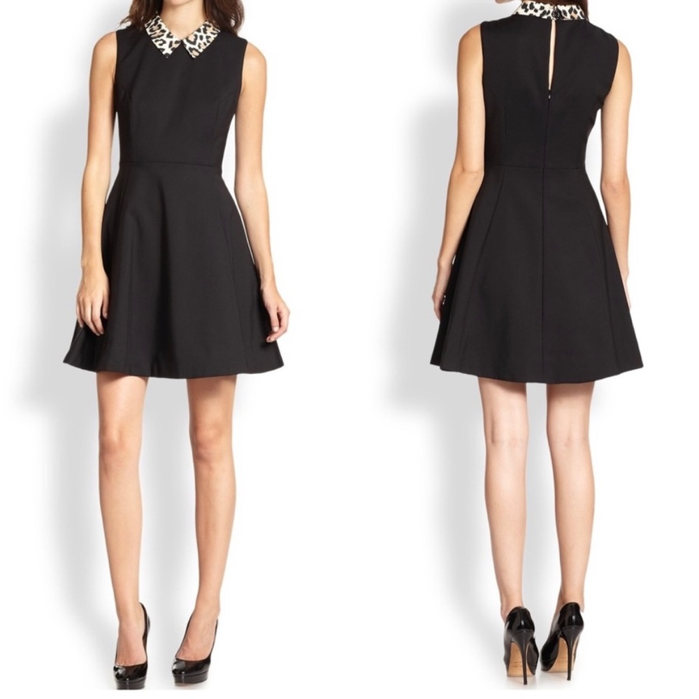 Kate Spade Leopard Collar Fit & Flare Dress